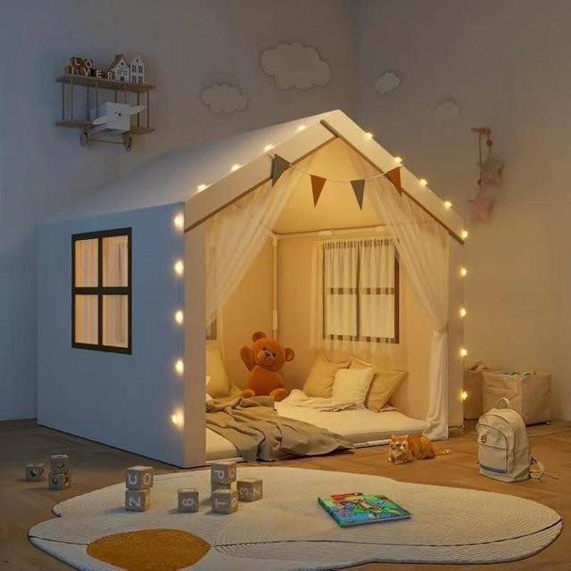 Wucifang Bags Tipi-Zelt mit Sternen-LED-Lichtern und Matte, ab 3 Jahre - Bild 1