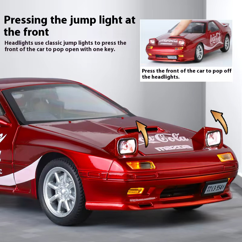 Maisto RX-7 M3 Coke Automodell, 1:24, mit Sound und Licht, Rot - Bild 3