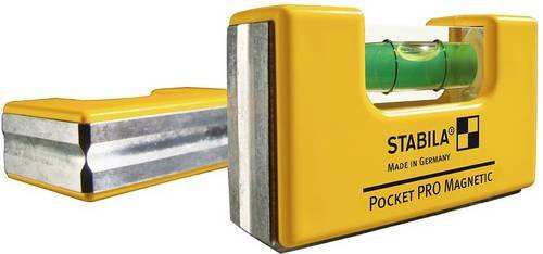 Stabila Pocket PRO Magnetic Mini-Wasserwaage aus Aluminium in Gelb mit Magnet und Clip, Breite: 7 cm - Bild 1