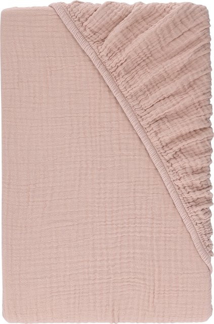 LIVARNO Musselin-Spannbettlaken aus Baumwolle, Farbe: Pink, B/T: 90 x 100 x 200 cm - Bild 1