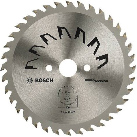 Bosch Precision Hartmetall Kreissägeblatt Silber Durchmesser: 150 mm, Bohrung: 20 mm, Zähneanzahl: 36 - Bild 1