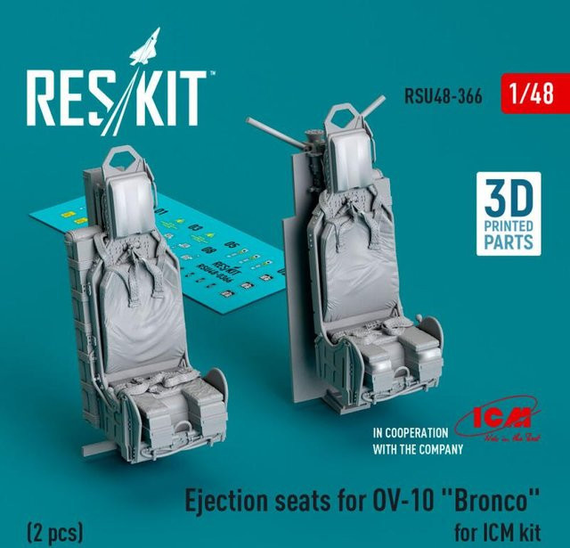 ICM Ejection seats for OV-10 Bronco, 2-teiliges Set, 3D Printed - Bild 1