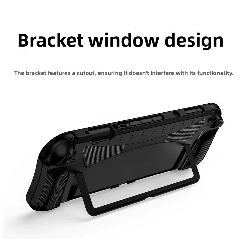 Nintendo Switch Dockbare Schutzhülle mit ergonomischem Komfort-TPU-Griff in Schwarz - Bild 4