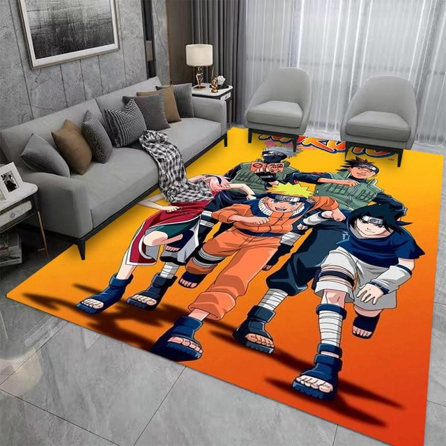 Karpetti Japanischer Anime Naruto Teppich, Waschbarer und Rutschfester Rechteckiger Teppich für Wohnzimmer und Schlafzimmer, B/T: 80 x 120 cm, Mehrfarbig - Bild 1