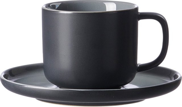 Ritzenhoff & Breker Kaffeetasse Jasper mit Untertasse, Grau, 240 ml - Bild 1