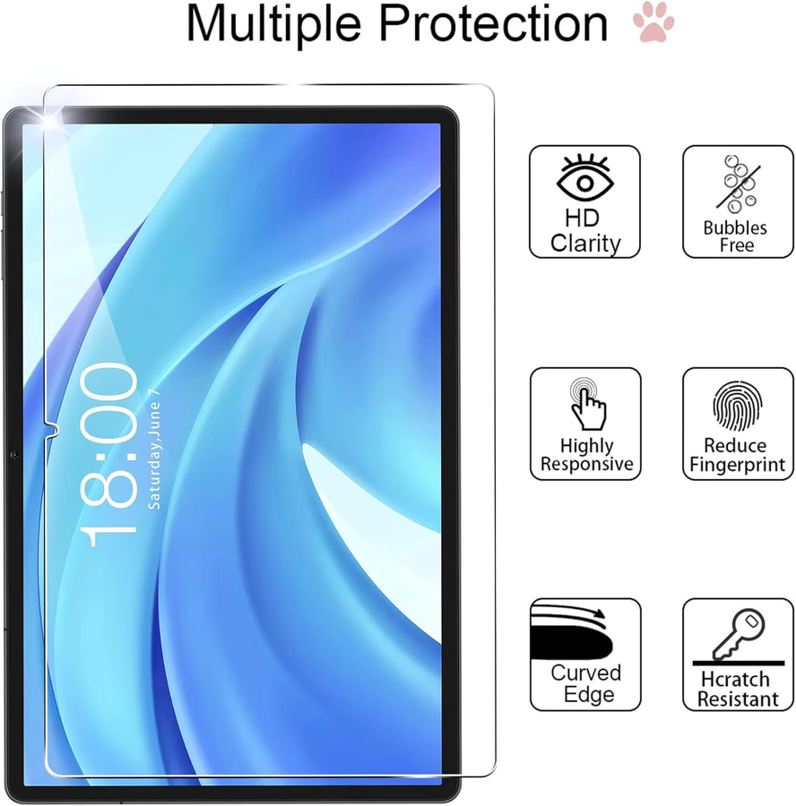 TECLAST Displayschutzfolie aus gehärtetem Glas für T50HD, T50Plus und T50Max 11 Zoll, transparent, 9H HD klar und anti-fingerabdruckgeschützt - Bild 3