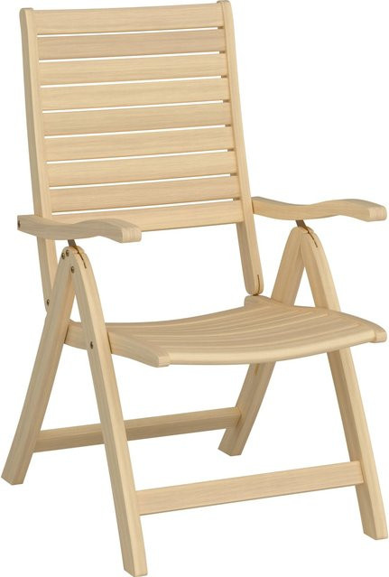 Klappstuhl Canston aus Holz mit Armlehnen, verstellbar, Natur/Beige - Bild 1
