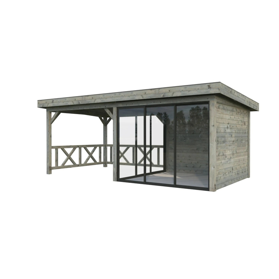 Palmako Pavillon Lenna Set 404 Slide aus Fichtenholz, Grau, B/H/T: 588 x 245 x 300 cm - Bild 2