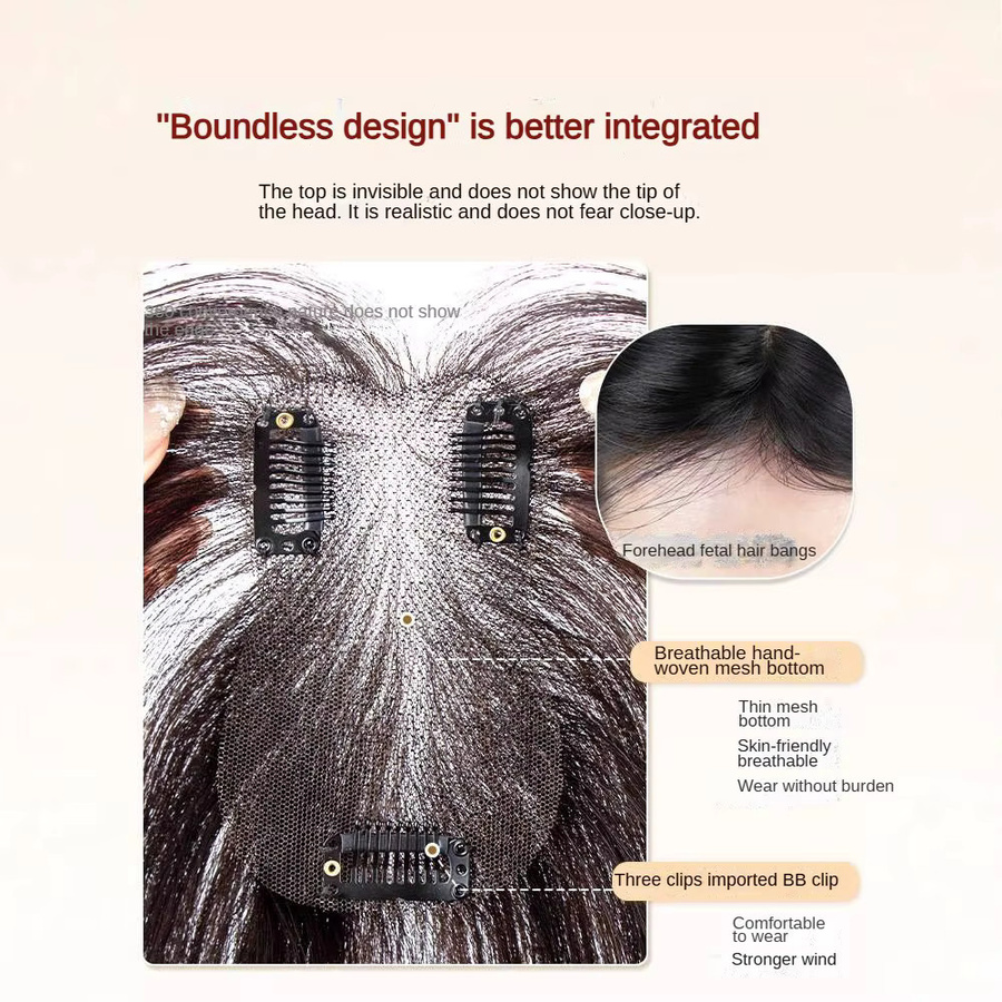 Anemone Clip-In Pony aus Echthaar, 7x11cm, Grau, Damen - Bild 2