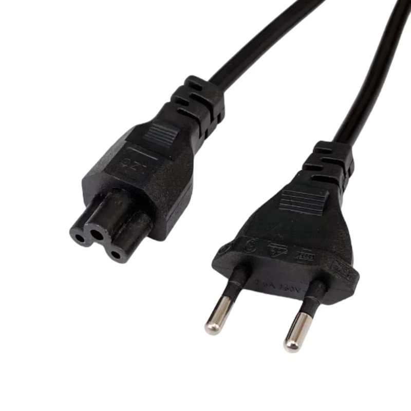 Fengyidz IEC C5 Cloverleaf Netzkabel in Schwarz, 1,2 m Länge für AC-Adapter und Laptops - Bild 2