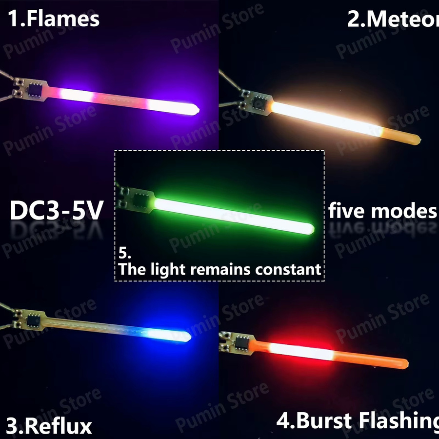 LED-Filament Glühbirne im Vintage-Stil mit 5 Modi für Weihnachtsdekoration und als Warnlicht, 3-5V, Mehrfarbig - Bild 2