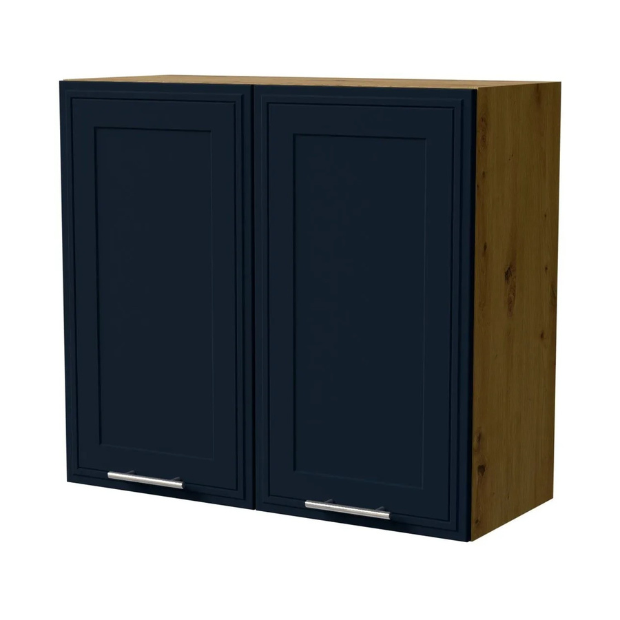 Feldmann-Wohnen Hängeschrank Salo Küchenschrank in Eiche Artisan und Indigo Matt mit Soft-Close-Türen, B/T/H: 80 x 32,5 x 72 cm - Bild 2