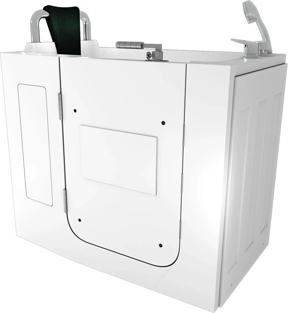 AcquaVapore Sitzbadewanne für Senioren mit Tür, Weiß, B/T: 110 x 68 cm - Bild 1