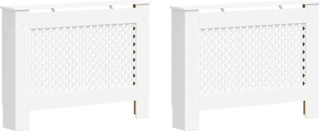 vidaXL Heizkörperverkleidung Set aus 2 Stück in Weiß, modern und matt, MDF, B: 112 cm, T: 19 cm, H: 81,5 cm - Bild 1