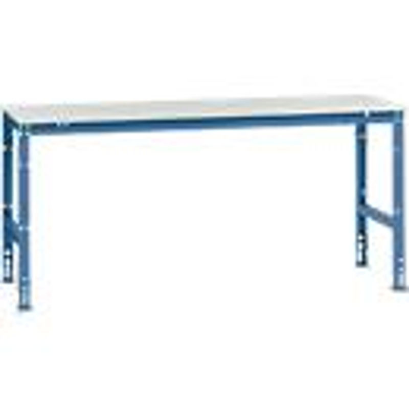 Manuflex Arbeits-Grundtisch UNIVERSAL Standard mit Kunststoffplatte, Brillantblau, B/T/H: 200 x 80 x 76-87 cm - Bild 2