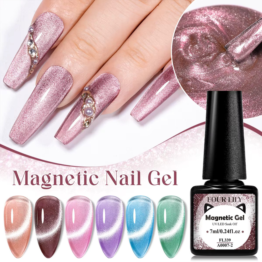 Four Lily Gel-Nagellack, nacktes Rosa, schimmernd, 7 ml - Bild 3