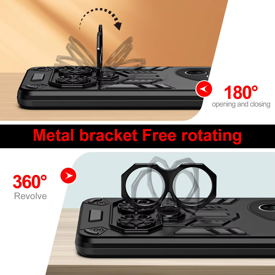 Stoßfeste Schutzhülle für Honor 300 400 Pro Lite X9C Magic 7 Lite X9C SMART 300 400 mit Metallring in Schwarz - Bild 4