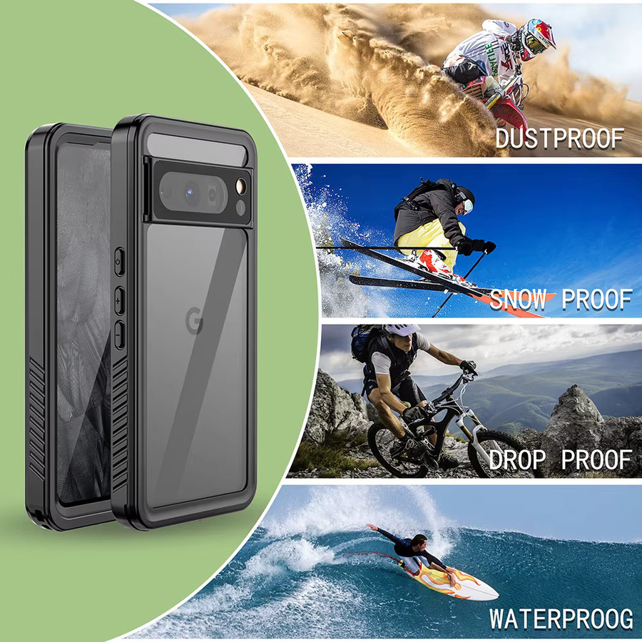 Wasserdichte Luxus Schutzhülle aus Aluminium für Google Pixel 8, 8 Pro, 7A, 7 Pro, 6 Pro, 6A in Schwarz mit IP68 Zertifizierung - Bild 5