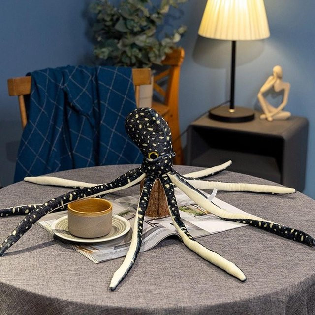 Blaugeringelte Kraken Plüschtier, Schwarz, 50cm, ab 14 Jahre - Bild 1