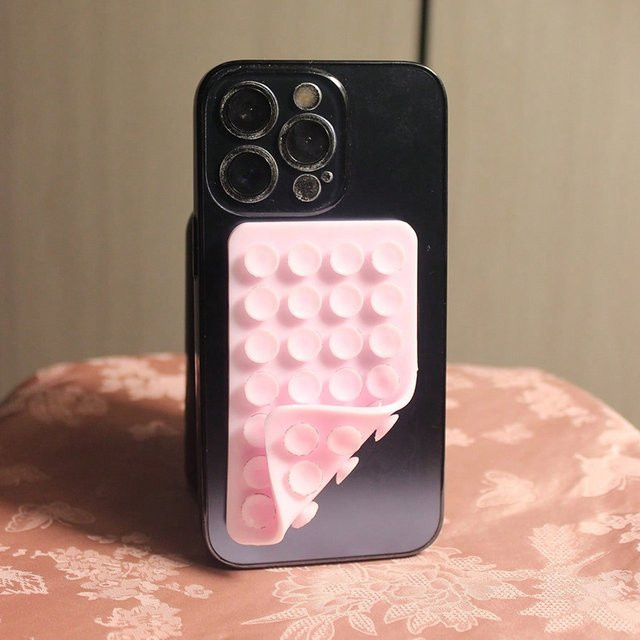 Silikon-Handyhüllenhalterung mit Saugnapf für iPhone und Android in Grün oder Pink - Bild 1