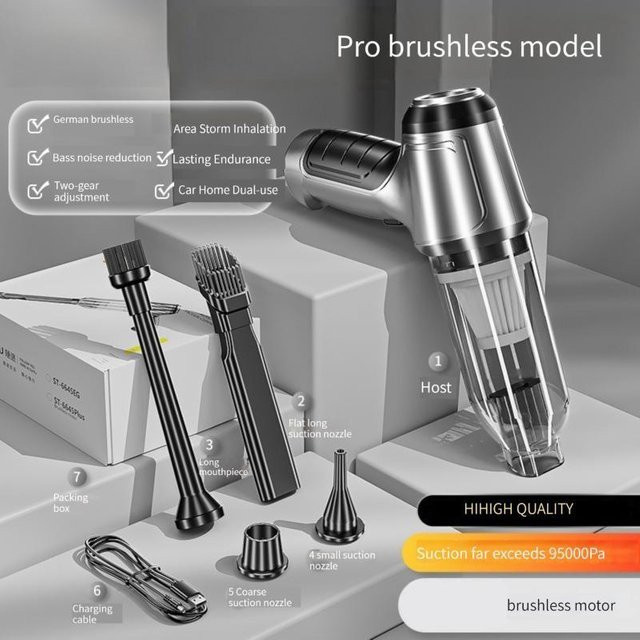 PRISMA Akku Handstaubsauger Mini Wireless mit Saugfunktion und Gebläse in Silber - Bild 1