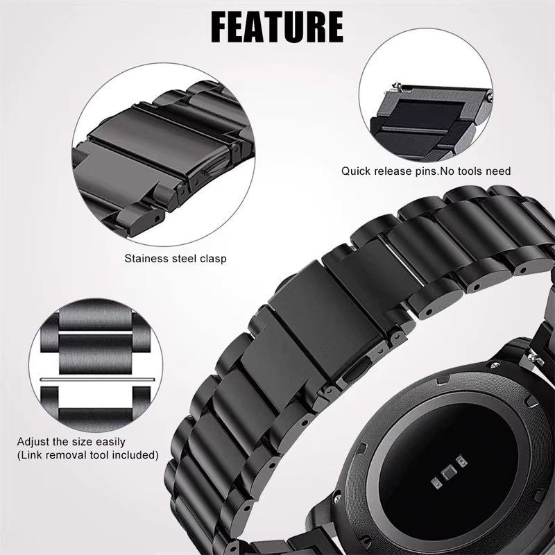 jansin Uhrenarmband Edelstahl, Schwarz, Unisex - Bild 1