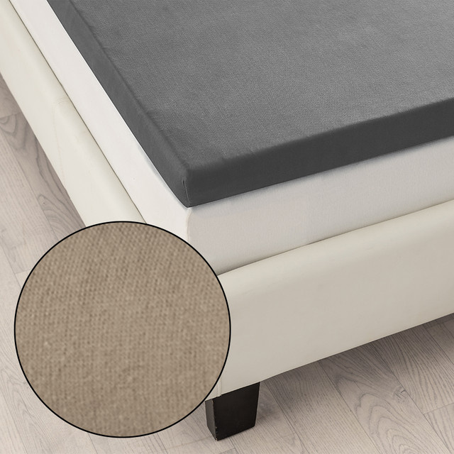 DREAMTEX Premium-Jersey-Spannbetttuch aus Baumwolle für Topper oder Boxspringbett, King/Extra-Large, Anthrazit, Grau, Silber, bügelfrei und waschbar bei 60 Grad - Bild 1