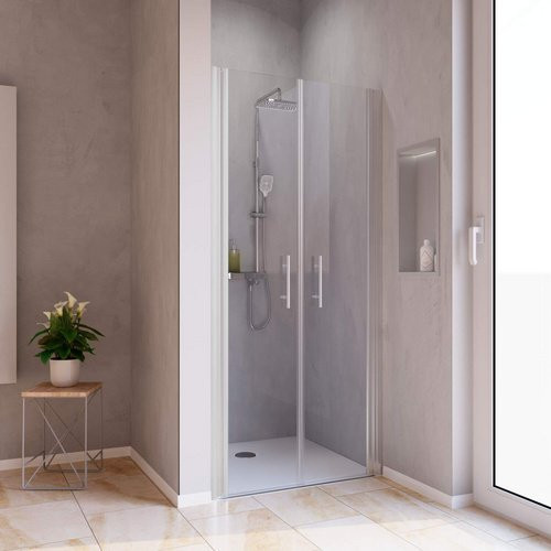 WELLWATER Pendeltür Sirius Glas silberfarben B: 80 cm, H: 190 cm - Bild 1