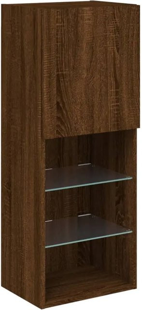 vidaXL TV-Schrank mit LED-Leuchten in Braun Eichen-Optik, B/T/H: 40,5 x 30 x 102 cm - Bild 1