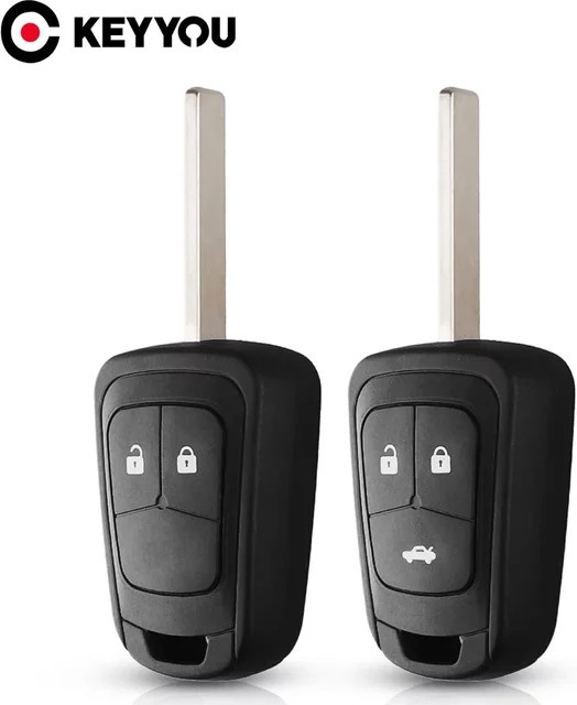 KEYYOU Fernbedienung Auto Schlüssel Hülle für Opel Vauxhall Astra J Insignia Zafira Mokka und Chevrolet Aveo Cruze Camaro Sonic Malibu in Schwarz - Bild 1
