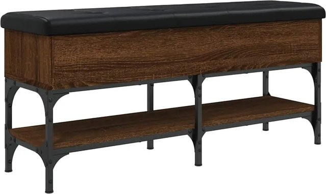 vidaXL Schuhbank in Braun mit Kunstleder-Sitzfläche, B/T/H: 110 x 32 x 45 cm - Bild 1