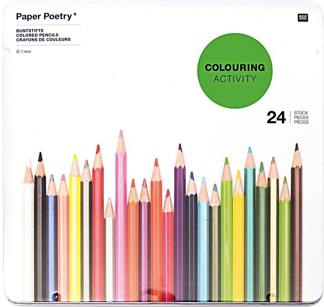 Rico Design Paper Poetry Buntstifte in Multicolored im Metalletui, 24 Stück - Bild 1