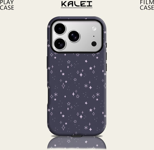 Potdemiel Dark Starlight Scatter Magnetische Handyhülle für iPhone 17 16 15 14 Pro Max Plus in Schwarz und Lila - Bild 1