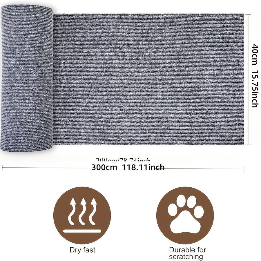 Selbstklebende Katzenkratzmatte von Lucky Black Cat in Braun, langlebige Kratzmatte aus Polyester, B/B: 30 x 30 cm - Bild 2