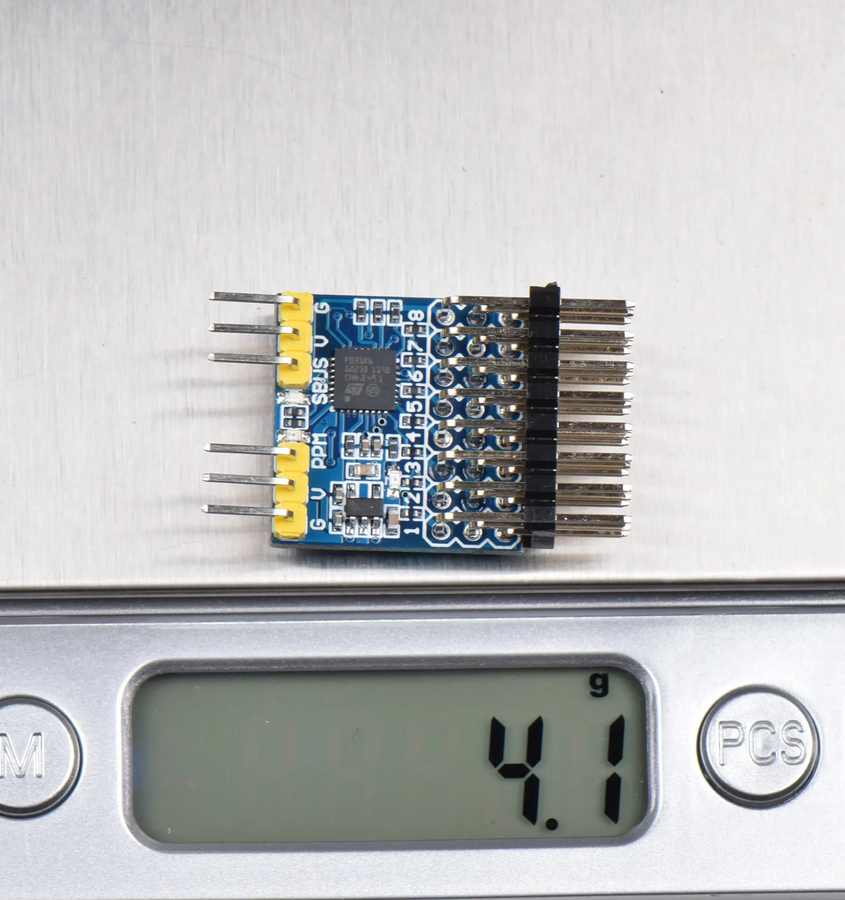 JHEMCU SPP 8CH Signalwandler für SBUS PPM PWM Modul-Ausgang, kompatibel mit Flysky Ia6B und Frsky X8R Empfängern für RC Flugzeuge und FPV Drohnen, Blau - Bild 2