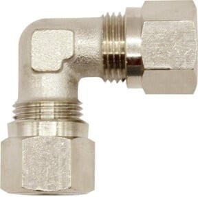 Riegler Winkel-Verschraubung aus Messing in Silber, Rohr-Außen-Ø 4 mm, SW 9, SW1 10 - Bild 1