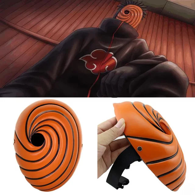 Naruto Tobi Obito Akatsuki Ninja Madara Maskerade Cosplay, Vollgesichts-Harz-Partymaske, Unisex - Bild 1