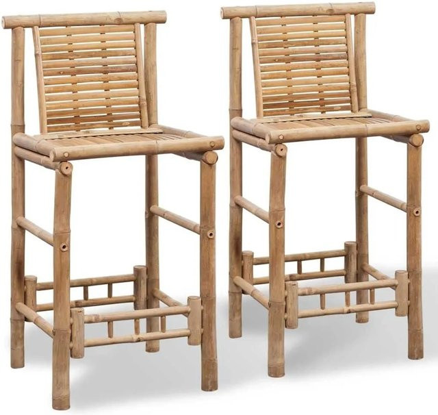 vidaXL Barhocker 2er Set aus Bambus in Braun - Bild 1