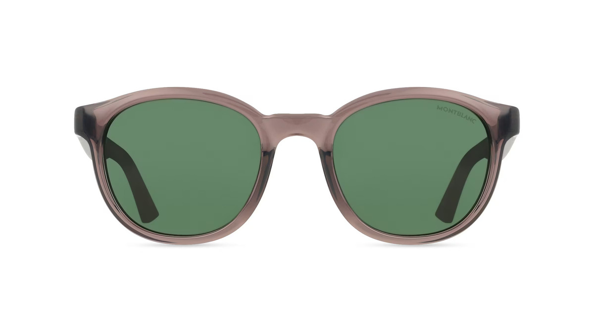 Montblanc MB0398S Sonnenbrille Panto, Vollrand, Kunststoff, grau, grün, Herren - Bild 1