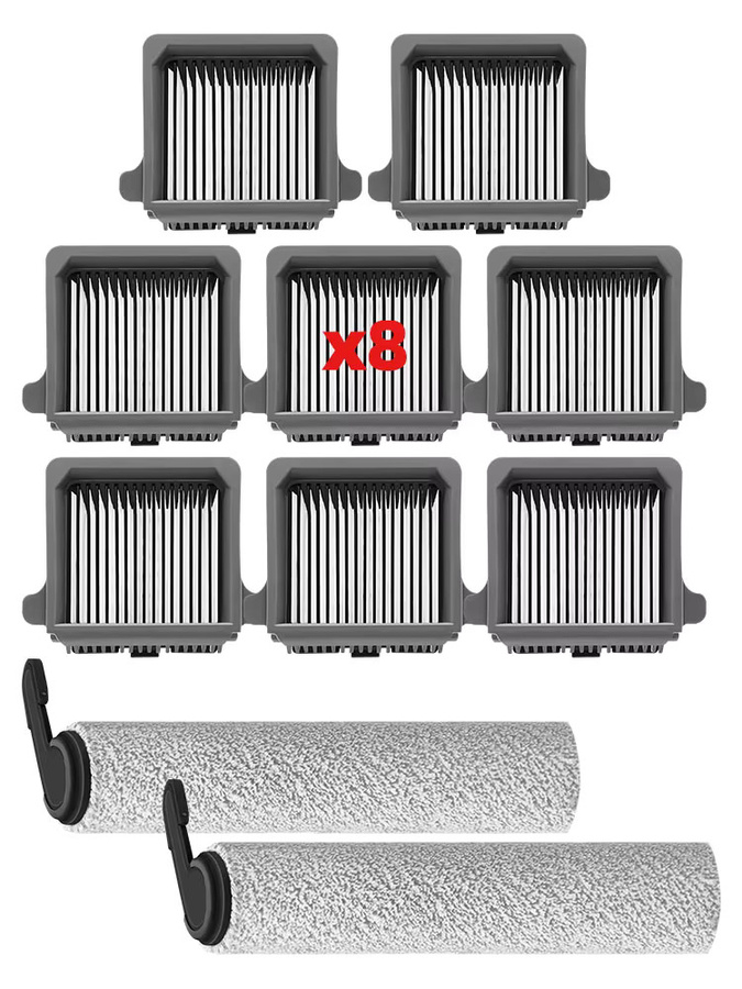 OSSIEAO Ersatzteil-Set für Tineco Floor One S6 FW160900DE und S7 Pro FW221300DE mit Rollenbürste und HEPA-Filter - Bild 3