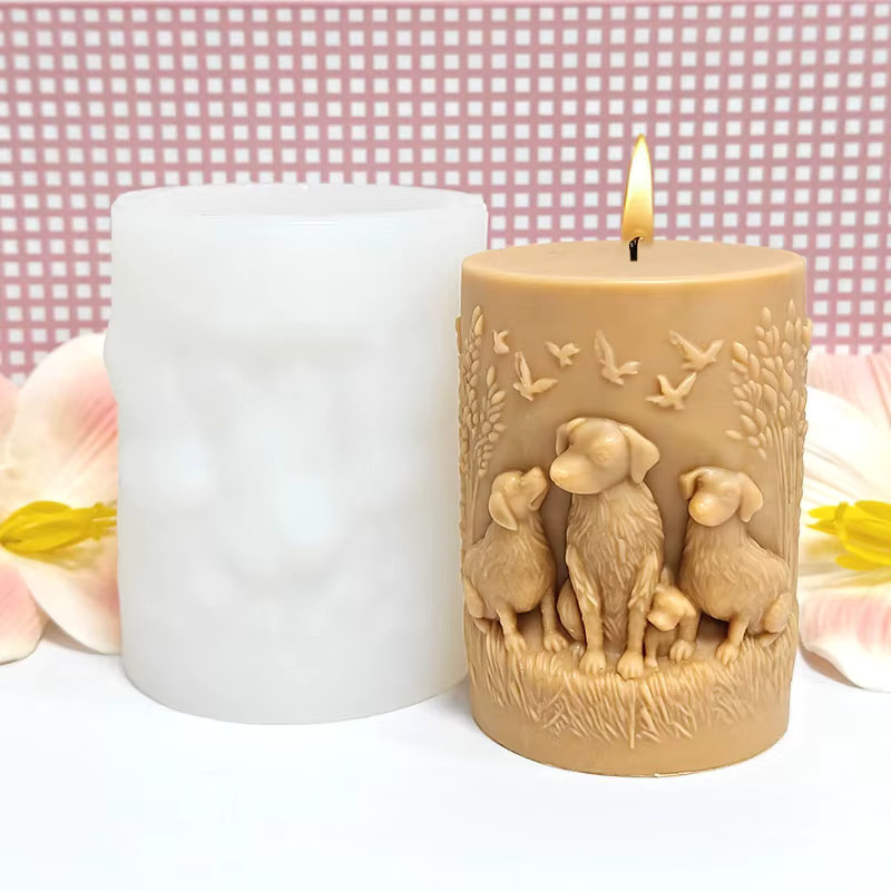 Exquisite Silikonform für Kerzen mit Labrador-Tierrelief zur Dekoration - Bild 1