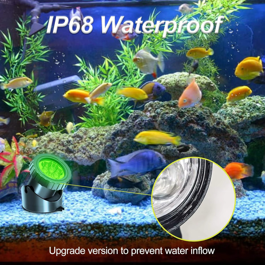 Crepow Solar Unterwasser LED Scheinwerfer RGB Multicolour IP68 für Garten Teich und Pool in Schwarz - Bild 4