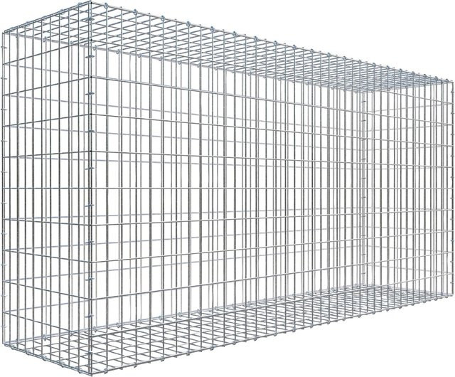 Gabiona C-Ring Gabion aus Stahl in Silbergrau, Maschenweite 5 x 10 cm, B/T/H: 100 x 50 x 200 cm - Bild 1