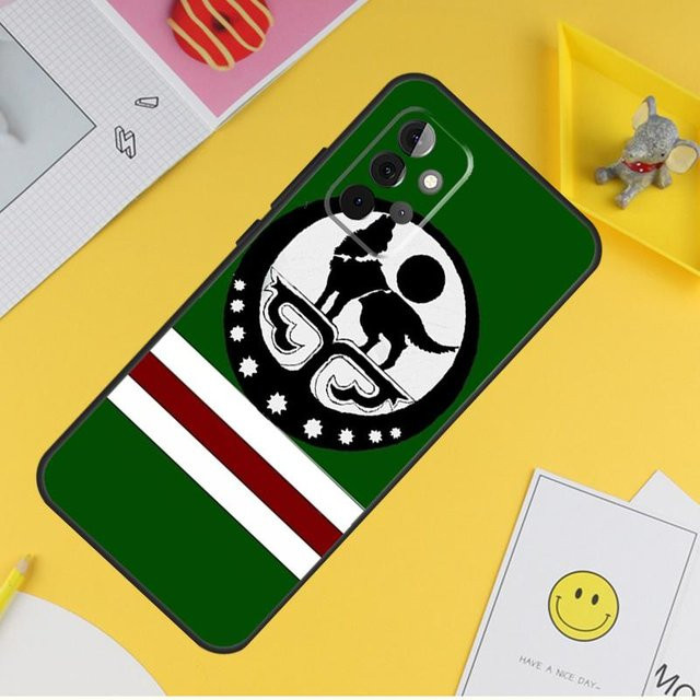 Samsung Handyhülle mit Tschetschenien Flagge und Wolf Design für Galaxy A55 A35 A25 A15 A51 A71 A12 A32 A52 A13 A33 A53 A14 A34 A54 in Grün - Bild 1