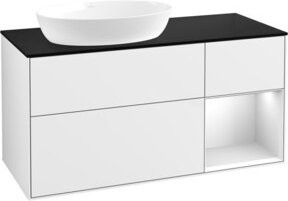 V&B Waschtischunterschrank Finion mit Wandbeleuchtung, Farbe: Weiß lackiert, Breite: 120 cm, Tiefe: 50,1 cm, Höhe: 50,1 cm - Bild 1