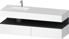 Duravit Einbauwaschtisch-Möbel-Set Qatego in Grau und Weiß, B/T/H: 160 x 50 x 60 cm - Bild 1