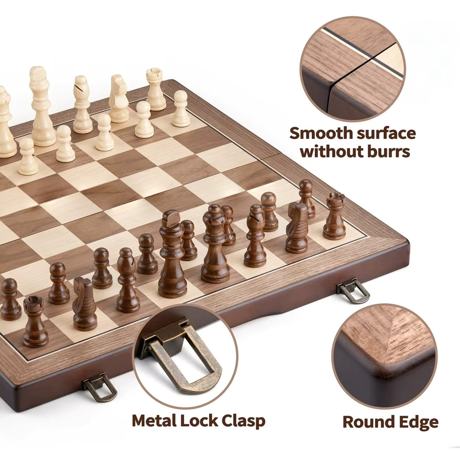 Yernea Magnetisches Schachspiel aus Holz, Strategiespiel - Bild 6