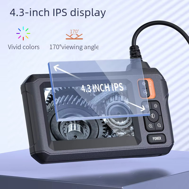 LAFOCH Industrie-Endoskop mit 4,3 IPS-Bildschirm, HD1080P LED-Kamera, IP67 wasserdicht, Schwarz - Bild 2