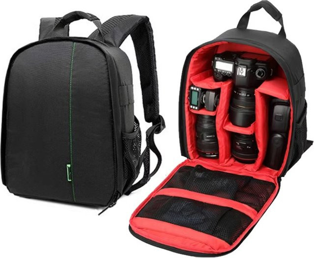 KAFNHCKA Outdoor Kamera Rucksack Wasserdichte Fototasche für DSLR Kameras von Canon Nikon Sony und Olympus in Schwarz oder Lila - Bild 1