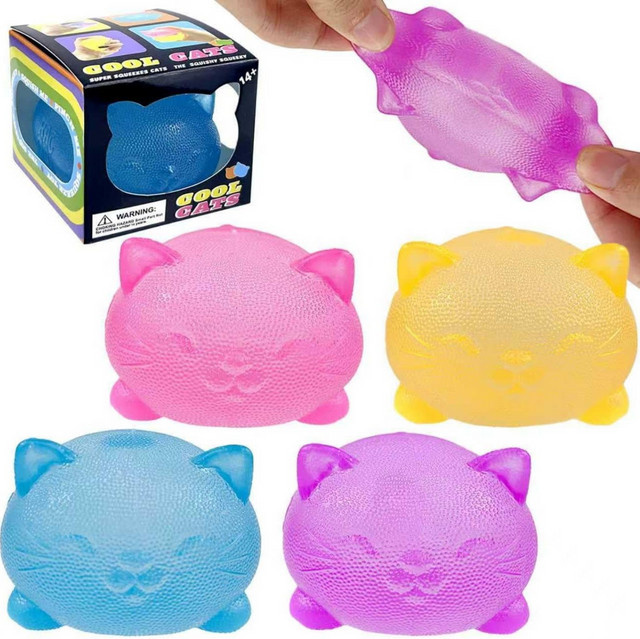 GSF Katzen-Squishy-Spielzeug, Quetsch-Fidget-Spielzeug, pink, multicolour - Bild 1